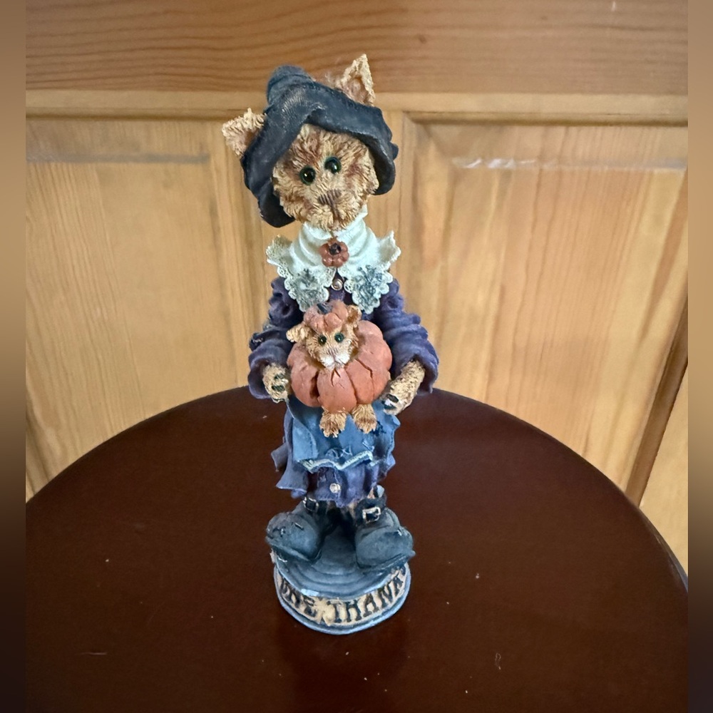 Boyds‎ Bears Folkstone Purrscilla “Give Thanks” Cat Figurine 1998 Thanksgiving